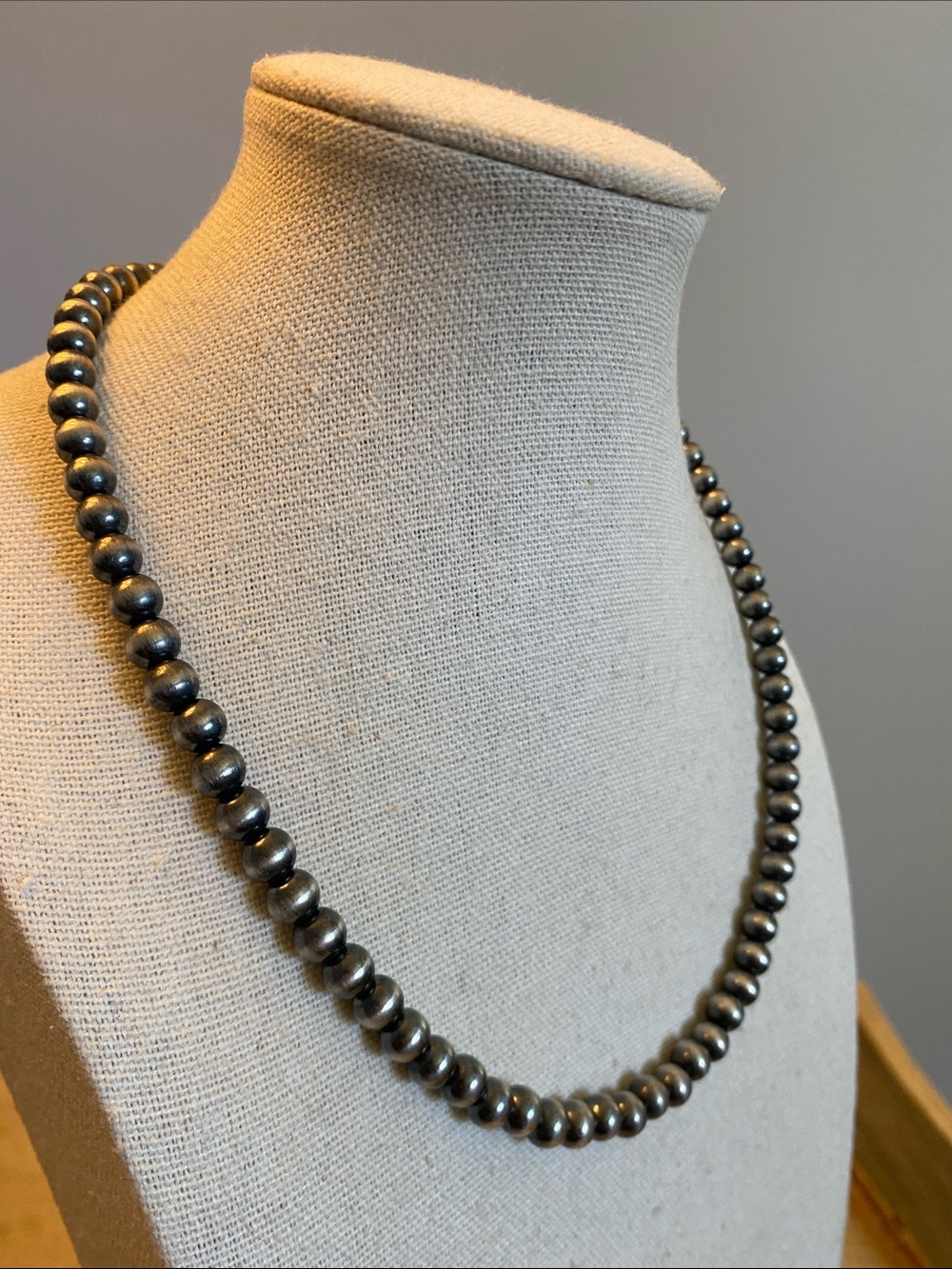 Sterling Silver Navajo Pearls 5mm Necklace 17” Huckleberry Silversmithing